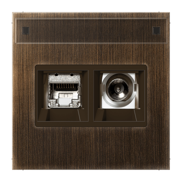 Jung MMDME4521AT Smart-TV-Anschlussdose, Messing antik