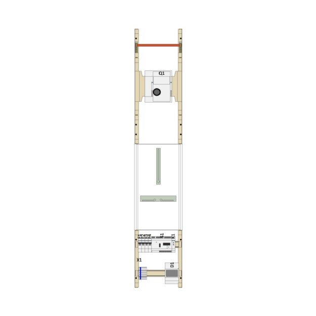 Hager UF51WPV1TT Wandler-Messfeld 100A Motorantrieb 230V AC