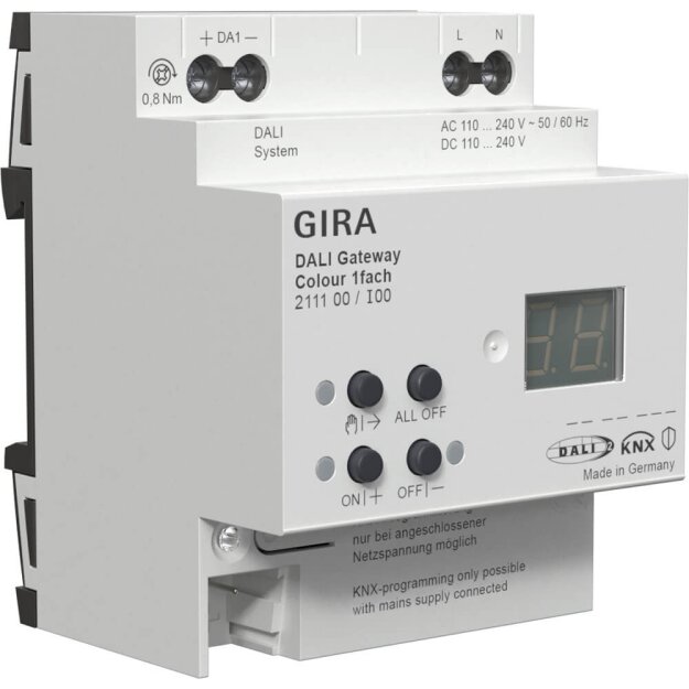 Gira 211100 DALI Gateway Colour 1f REG KNX Secure