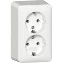 Gira 478013 2f-SCHUKO-Steckdose + Montageplatte Aufputz...