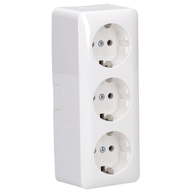 Gira 478913 3f-SCHUKO-Steckdose + Montageplatte Aufputz Reinweiß
