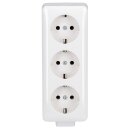 Gira 478913 3f-SCHUKO-Steckdose + Montageplatte Aufputz Reinweiß