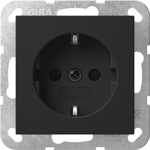 Gira 4383005 SCHUKO-Steckdose SH oder Krallen SRK System 55 Schwarz matt