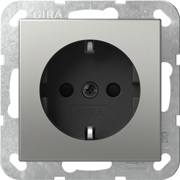 Gira 4383600 SCHUKO-Steckdose SH ohne Krallen SRK System 55 Edelstahl