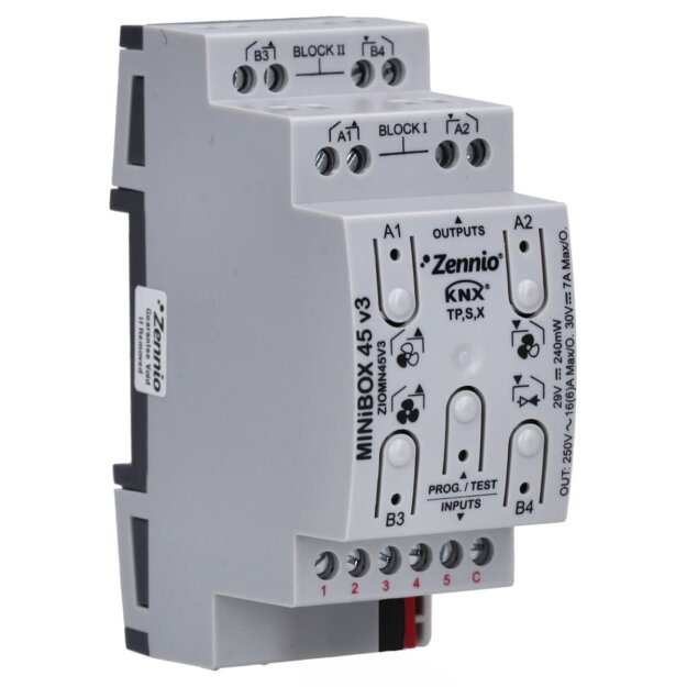 Zennio ZIOMN45V3 Multifunktionsaktor MINIBOX 45 V3