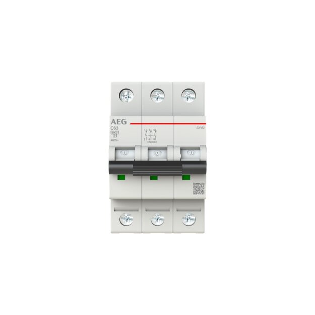 AEG EN63C63 Leitungsschutzschalter, Elfaplus 6kA, C-Charakteristik, 63A, 3P 2CDS253088R0634