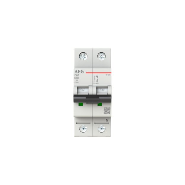 AEG EN101NC63 Leitungsschutzschalter, Elfaplus 10kA, C-Charakteristik, 63A, 1P+N 2CDS271188R0634