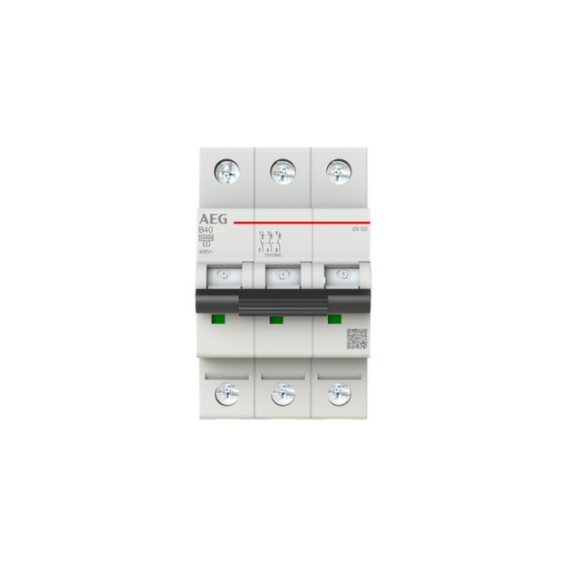 AEG EN103B40 Leitungsschutzschalter, Elfaplus 10kA, B-Charakteristik, 40A, 3P 2CDS273088R0405
