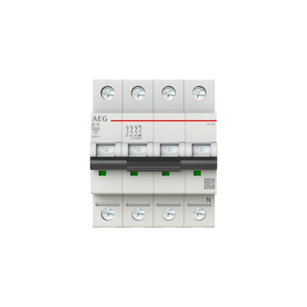 AEG EN103NB06 Leitungsschutzschalter, Elfaplus 10kA, B-Charakteristik, 6A, 3P+N 2CDS273188R0065