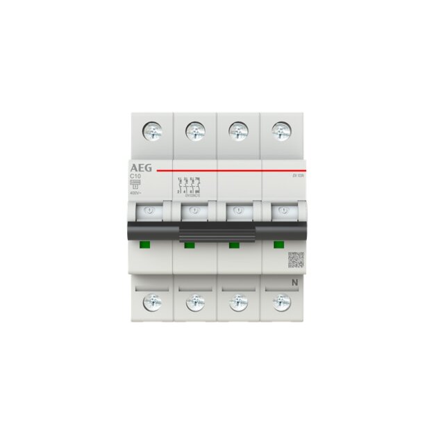 AEG EN103NC10 Leitungsschutzschalter, Elfaplus 10kA, C-Charakteristik, 10A, 3P+N 2CDS273188R0104