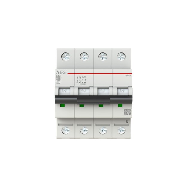 AEG EN103NB13 Leitungsschutzschalter, Elfaplus 10kA, B-Charakteristik, 13A, 3P+N 2CDS273188R0135
