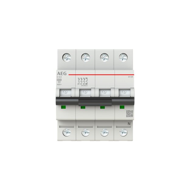 AEG EN103NC0.5 Leitungsschutzschalter, Elfaplus 10kA, C-Charakteristik, 0,5A, 3P+N 2CDS273188R0984