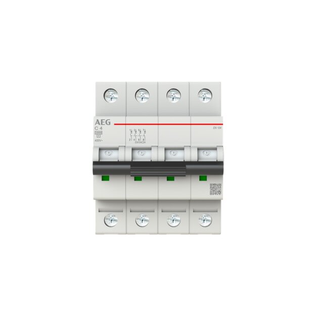 AEG EN104C04 Leitungsschutzschalter, Elfaplus 10kA, C-Charakteristik, 4A, 4P 2CDS274088R0044