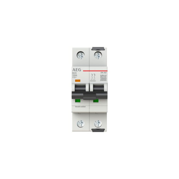 AEG EN252B20 Sicherungsautomat B-Char., 25kA, 20A, 2P 2CDS382088R0205