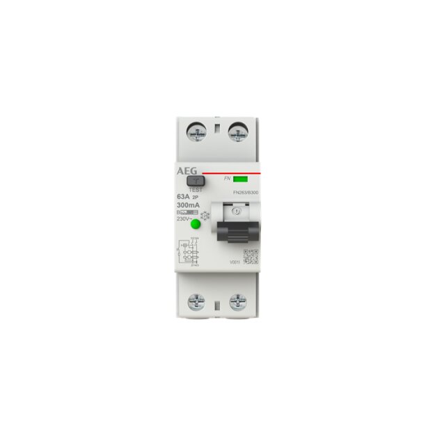 AEG FN263/B300 FI-Schalter 2P Typ B 63A, 300mA, 2 Teilungseinheiten 2CSF702556R3630