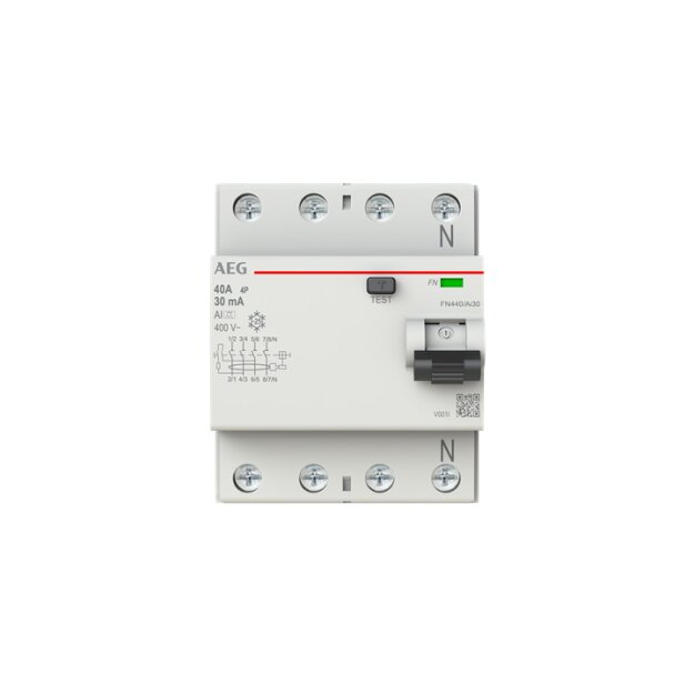AEG FN440/AI30 FI-Schalter 4P Typ AI 40A, 30mA, 4 Teilungseinheiten 2CSF704456R1400