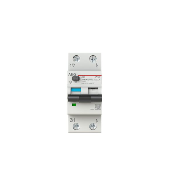 AEG DN100C20/A30 LSFI-Schalter 1P+N Typ A, C-Char., 20A, 30mA, 10kA 2CSR975131R1204
