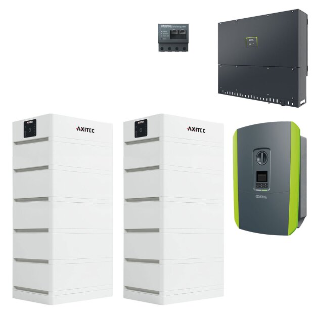 AXITEC + Kostal  AXIstorage Li SV1 33.8 + Plenticore BI10 +Piko CI60 HV-Speichersystem + Wechselrichter Set (10x AXITEC-AY10730 + 2xAY10785) + (Kostal-10534084 + 10537876 + 10535120) + Pylontech-HV-3_Combiner-Box