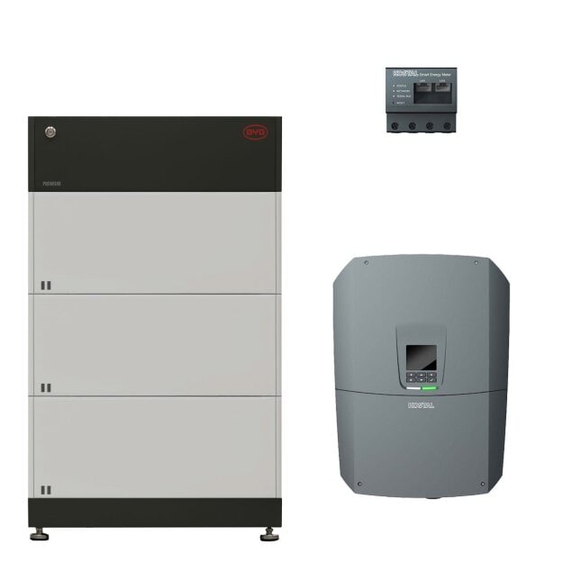 BYD + Kostal: BYD HVM 8.3 B-BOX HVM 8.3 (8,28 kWh) ( 3x B-Box Premium HVM (2,76 kWh) + Batteriesteuergerät) + PLENTICORE L G3 + Kostal Smart Meter