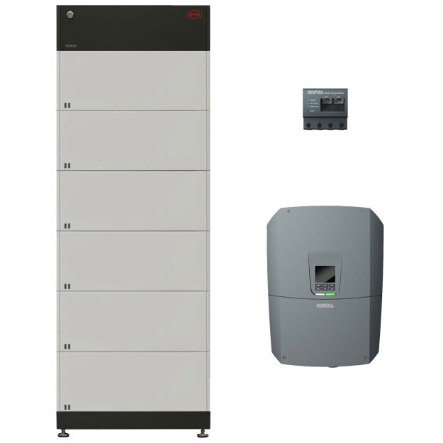 BYD + Kostal: BYD HVM 16.6 (16,56 kWh) (6x B-Box Premium HVM (2,76 kWh) + Batteriesteuergerät) + PLENTICORE L G3 + Kostal Smart Meter