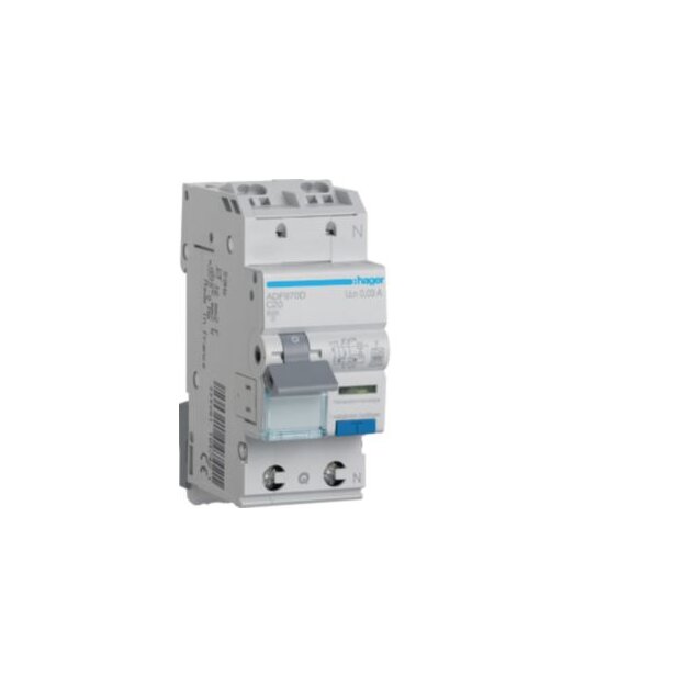 Hager ADF970D Fehlerstrom-Leitungsschutzschalter 1P+N 6kA C-20A 30mA Typ F QuickConnect