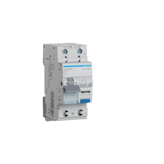 Hager ADF990D Fehlerstrom-Leitungsschutzschalter 1P+N 6kA C-40A 30mA Typ F QuickConnect
