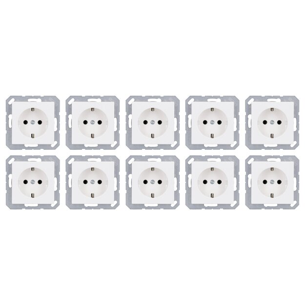 10x Jung A1520WW SCHUKO Steckdose Alpinweiß Serie A