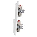 Jung Taster Set Alpinweiß Serie A mit AS582WW Rahmen 2fach + 2x 506U Wippschalter Universal Aus-Wechsel + 2x AS591WW Wippe
