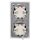 Jung Taster Set Alpinweiß Serie A mit AS582WW Rahmen 2fach + 2x 506U Wippschalter Universal Aus-Wechsel + 2x AS591WW Wippe