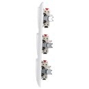 Jung Taster Set Alpinweiß Serie A mit AS583WW Rahmen 3fach + 3x 506U Wippschalter Universal Aus-Wechsel + 3x AS591WW Wippe