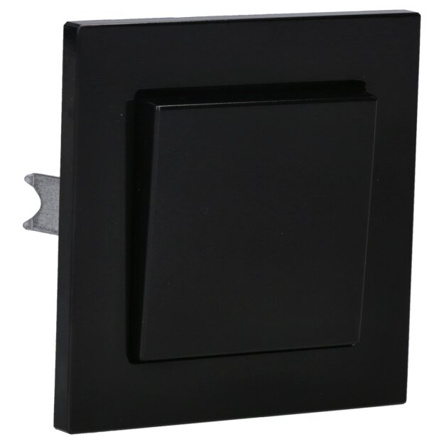 Jung Serie A Komplett-Set Schwarz: 506U Wippschalter Universal + A590SW Wippe + A5581BFSW 1-fach Rahmen