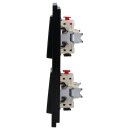 Jung Serie A Komplett-Set Schwarz: 2x 506U Wippschalter Universal + 2x A590SW Wippe + A5582BFSW 2-fach Rahmen
