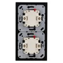 Jung Serie A Komplett-Set Schwarz: 2x 506U Wippschalter Universal + 2x A590SW Wippe + A5582BFSW 2-fach Rahmen