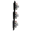 Jung Taster Set Schwarz Serie A mit AC583SW Rahmen 3fach + 3x 506U Wippschalter Universal Aus-Wechsel + 3x A590SW Wippe