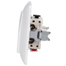 Jung Jalousieschalter Set Alpinweiß Serie A mit AS581WW Rahmen 1fach +  509VU Jalousie-Wippschalter + AS591-5PWW Wippe f. Jalousie-Schalter/-Taster (Duroplast)