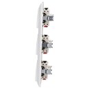 Jung Jalousieschalter Set Alpinweiß Serie A mit AS583WW Rahmen 3fach + 3x 509VU Jalousie-Wippschalter + 3x AS591-5PWW Wippe f. Jalousie-Schalter/-Taster (Duroplast)