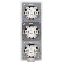 Jung Jalousieschalter Set Alpinweiß Serie A mit AS583WW Rahmen 3fach + 3x 509VU Jalousie-Wippschalter + 3x AS591-5PWW Wippe f. Jalousie-Schalter/-Taster (Duroplast)