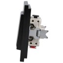 Jung Jalousieschalter Set Schwarz Serie A mit AC581SW Rahmen 1fach + 509VU Jalousie-Wippschalter + A595PSW Wippe f. Jalousie-Schalter/-Taster (Duroplast)