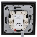Jung Jalousieschalter Set Schwarz Serie A mit AC581SW Rahmen 1fach + 509VU Jalousie-Wippschalter + A595PSW Wippe f. Jalousie-Schalter/-Taster (Duroplast)