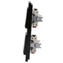 Jung Jalousieschalter Set Schwarz Serie A mit AC582SW Rahmen 2fach + 2x 509VU Jalousie-Wippschalter + 2x A595PSW Wippe f. Jalousie-Schalter/-Taster (Duroplast)