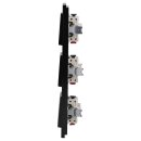 Jung Jalousieschalter Set Schwarz Serie A mit AC583SW Rahmen 3fach + 3x 509VU Jalousie-Wippschalter + 3x A595PSW Wippe f. Jalousie-Schalter/-Taster (Duroplast)