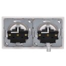 Jung SCHUKO Set Alpinweiß Serie A AS582WW Rahmen 2-fach + 2x A1520WW SCHUKO® Steckdose