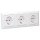 Jung SCHUKO Set Alpinweiß Serie A AS583WW Rahmen 3-fach + 3x A1520WW SCHUKO® Steckdose