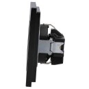 Jung Serie A Komplett-Set Schwarz: A1520SW SCHUKO Steckdose + A5581BFSW 1-fach Rahmen