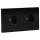 Jung Serie A Komplett-Set Schwarz: 2x A1520SW SCHUKO Steckdose + A5582BFSW 2-fach Rahmen
