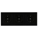 Jung Serie A Komplett-Set Schwarz: 3x A1520SW SCHUKO Steckdose + A5583BFSW 3-fach Rahmen