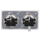 Jung SCHUKO Set Alpinweiß Serie A AS582WW Rahmen 2-fach + 2x A1520KIWW SCHUKO® Steckdose mit Berührungsschutz