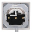 JUNG AS IP 44 Set Alpinweiß: A1520KLWW SCHUKO Steckdose mit Klappdeckel + 551WU Dichtungsflansch IP44 + AS581WW Rahmen 1-fach