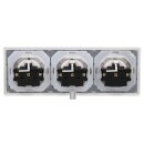 JUNG AS IP 44 Set Alpinweiß: 3x A1520KLWW SCHUKO Steckdose mit Klappdeckel + 3x 551WU Dichtungsflansch IP44 + AS583WW Rahmen 3-fach