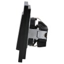 Jung Schuko Set Schwarz Serie A AC581SW Rahmen 1-fach + A1520KLSW SCHUKO® Steckdose mit Klappdeckel